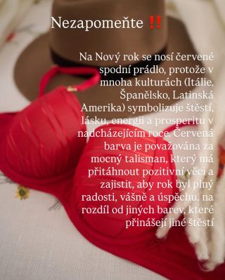 ‼️ Nezapomeňte na NOVÝ ROK si vzít červené spodní prádlo ♥️.